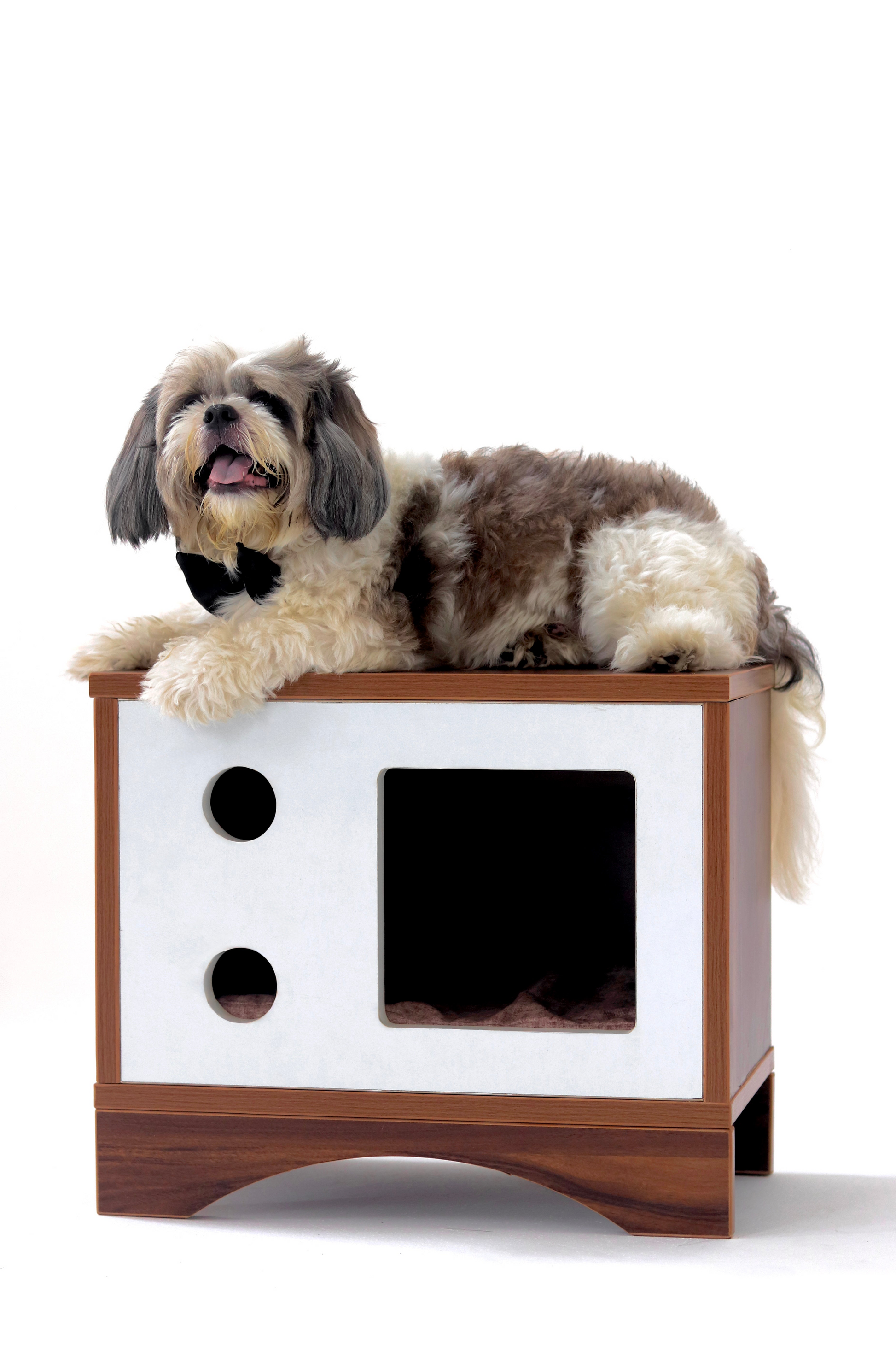 RETRO REST – A Cozy Pet Den Meets Mid-Century Side Table