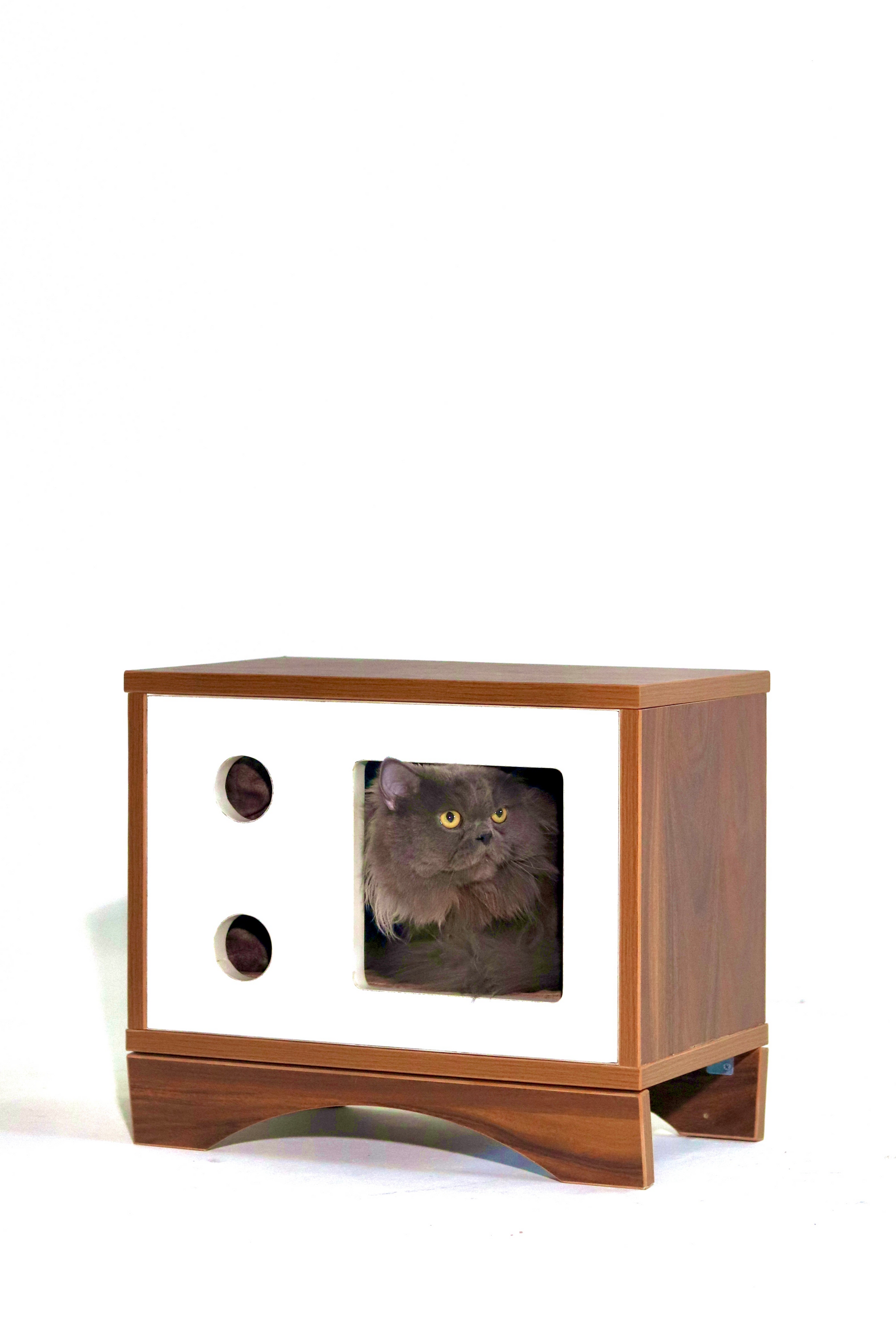 RETRO REST – A Cozy Pet Den Meets Mid-Century Side Table