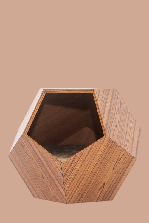 DODECO DEN – Modern Side Table Featuring a Cozy Pet Hideaway